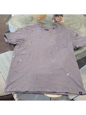 𝅺prana Gray Print Tee Shirt Small